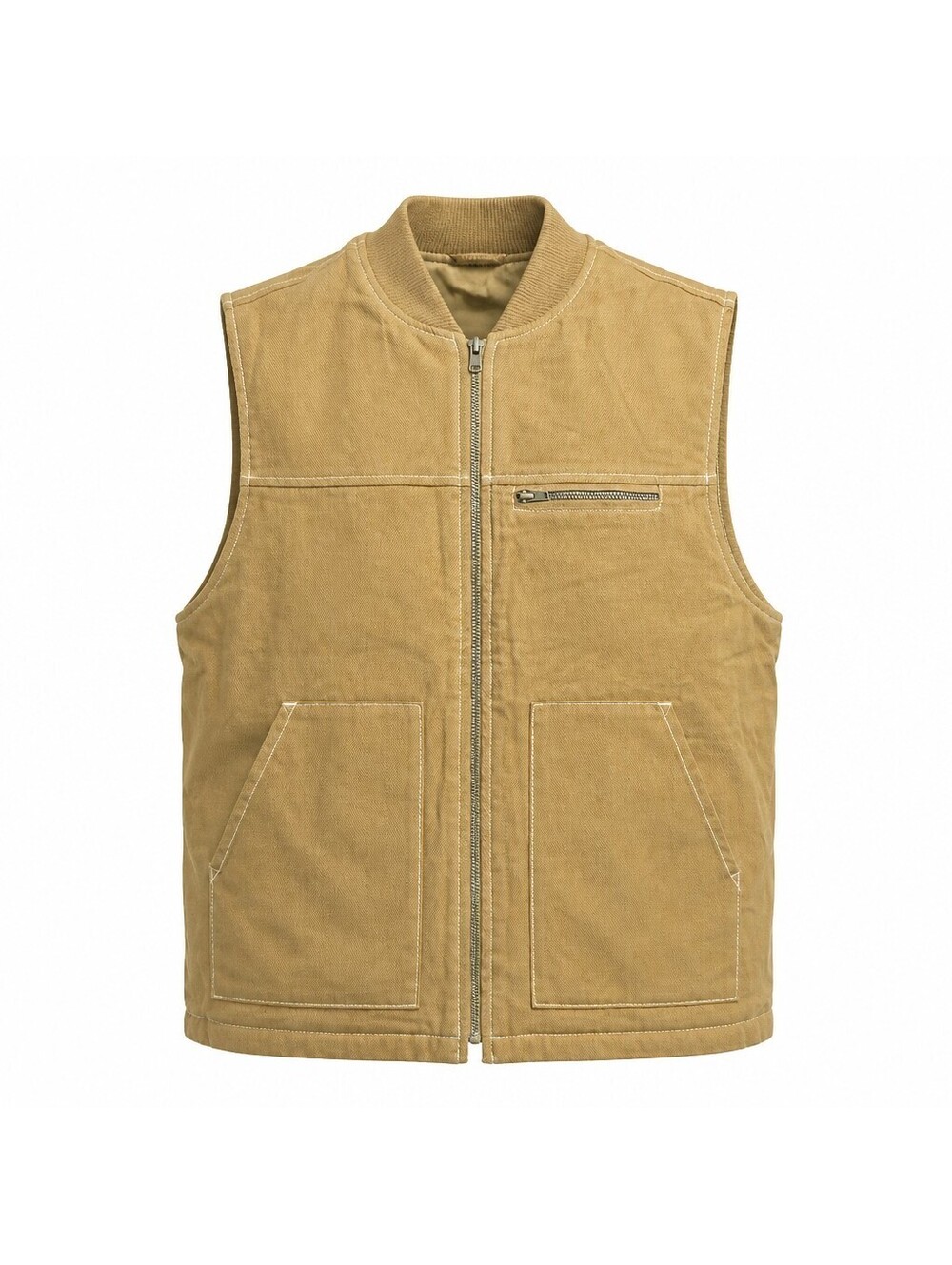 H&M Brown Quilted Cotton Vest Jacket Medium